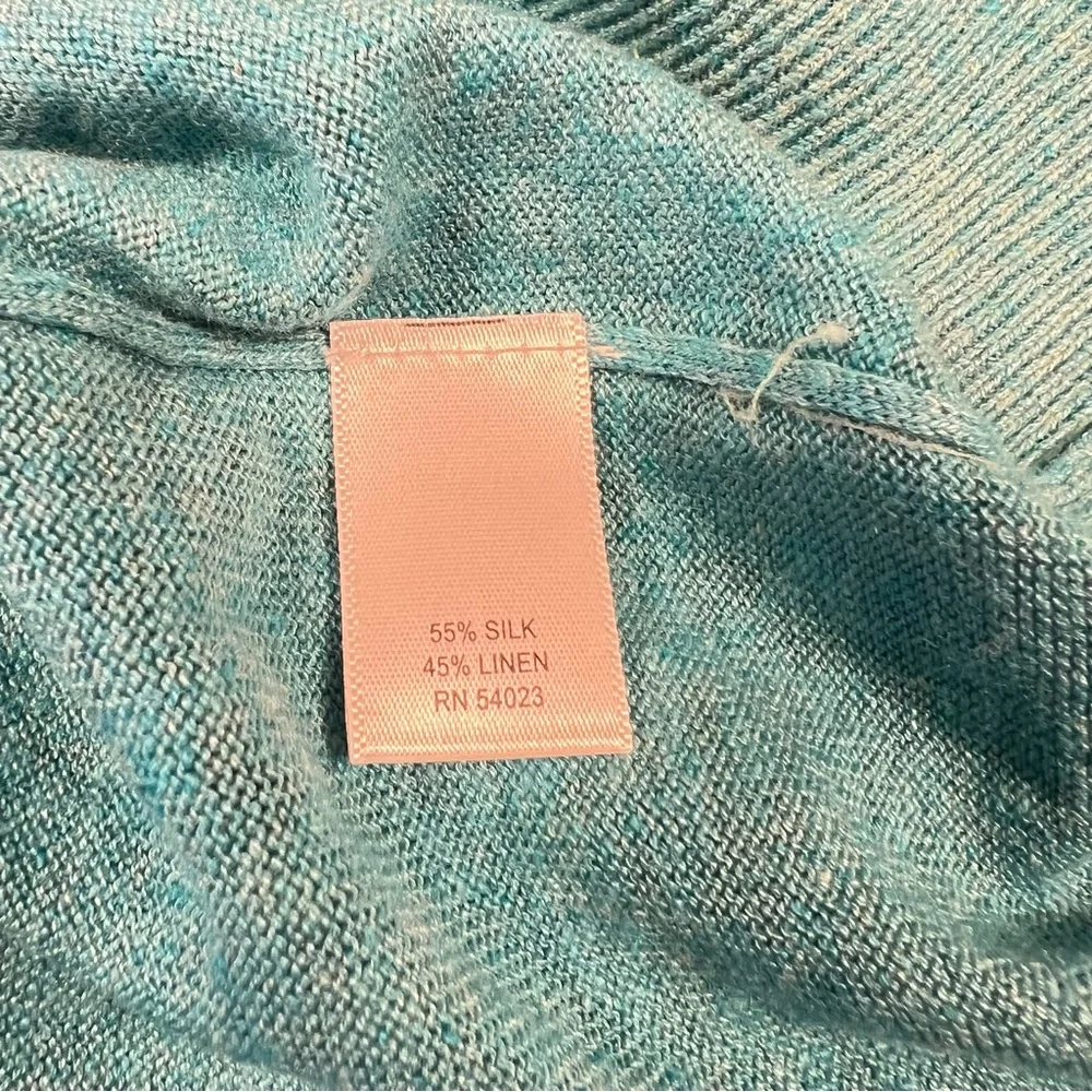 Banana Republic Silk Linen V Neck Lightweight Sweater Turquoise‎ Men's X Large